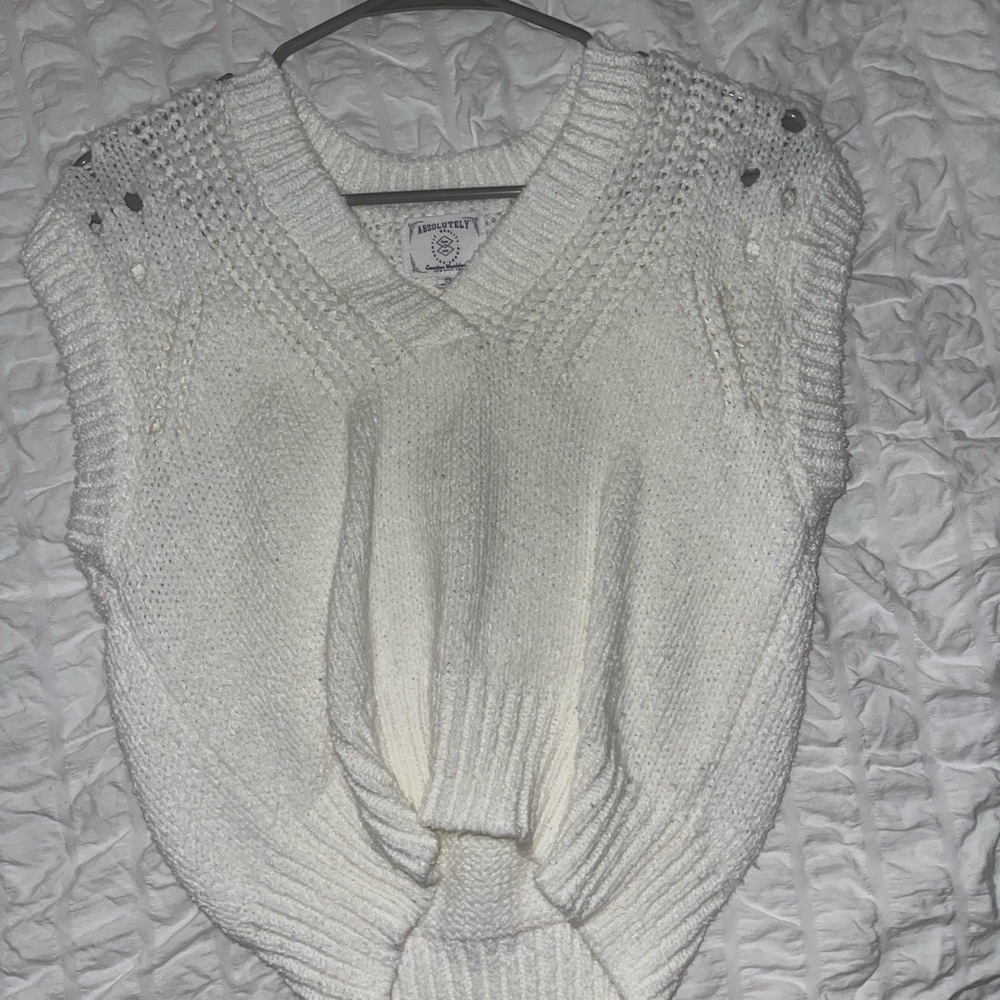 Absolutely Women's Cream V-Neck Sweater Vest